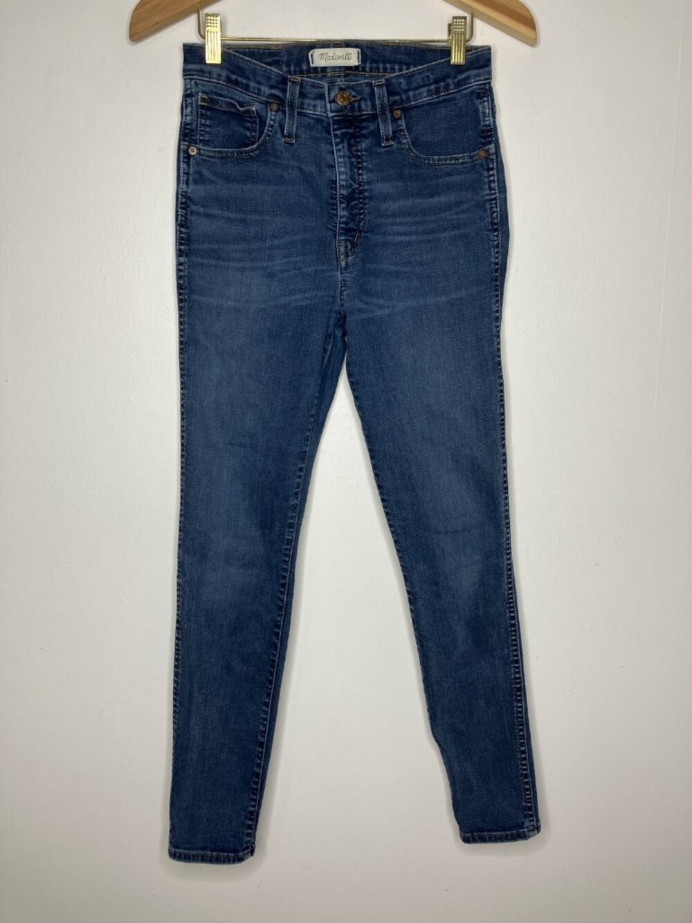 Madewell Women's 10" High-Rise Skinny Jeans Size 27 Dark Wash Denim Stretch